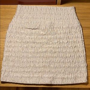 Ruffled Mini Skirt - Beige